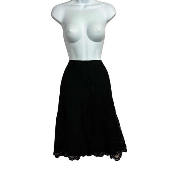 Vintage Old Navy Black Lace A-Line Skirt Sz 8 Dark Academia Whimsy Goth Gothic - Picture 5 of 6